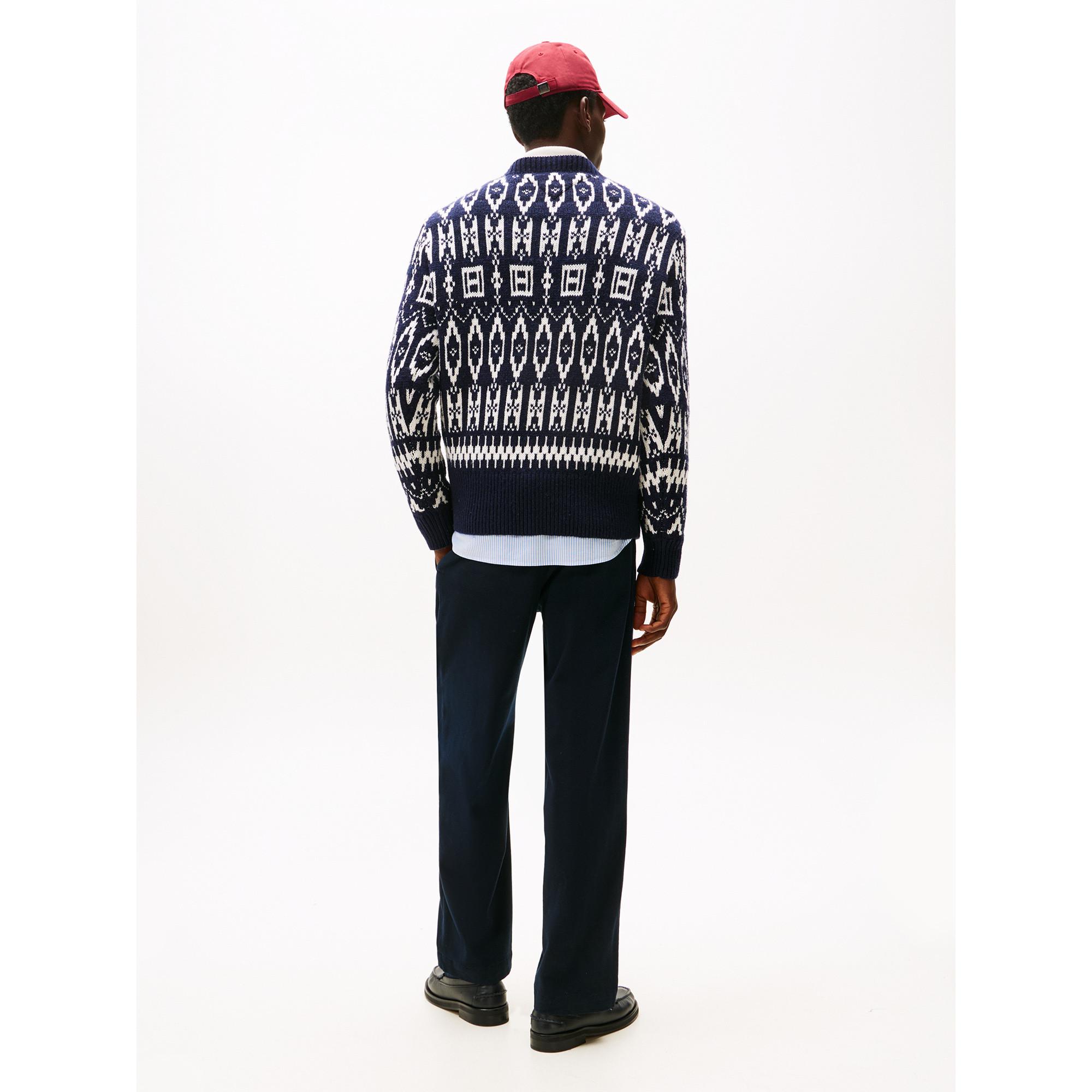 TOMMY HILFIGER Wool Blend AOP Fairisle Crew Pullover  