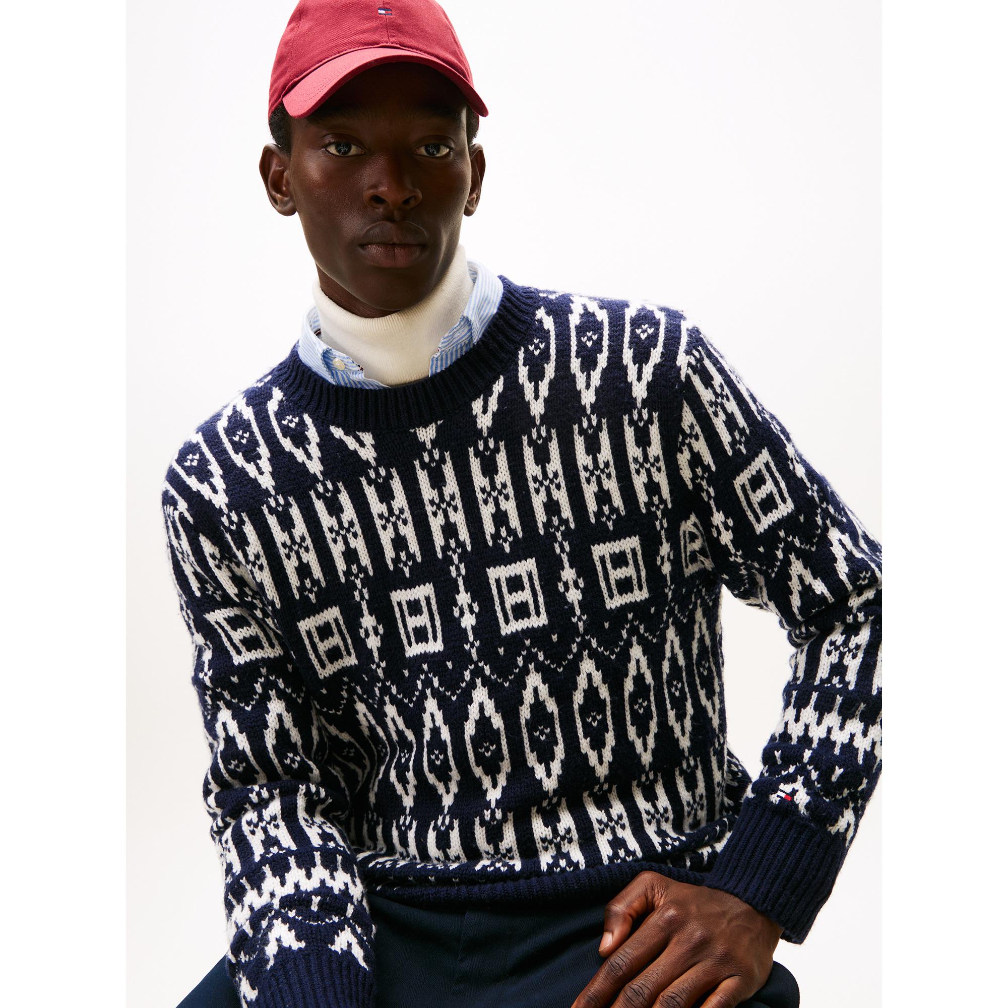 TOMMY HILFIGER Wool Blend AOP Fairisle Crew Pullover  