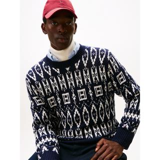 TOMMY HILFIGER Wool Blend AOP Fairisle Crew Pullover  