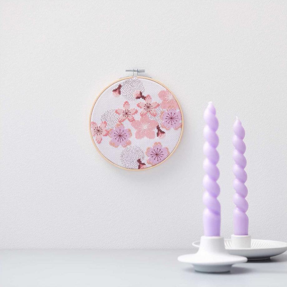 Rico Design Kit de broderie Fleurs de cerisier 