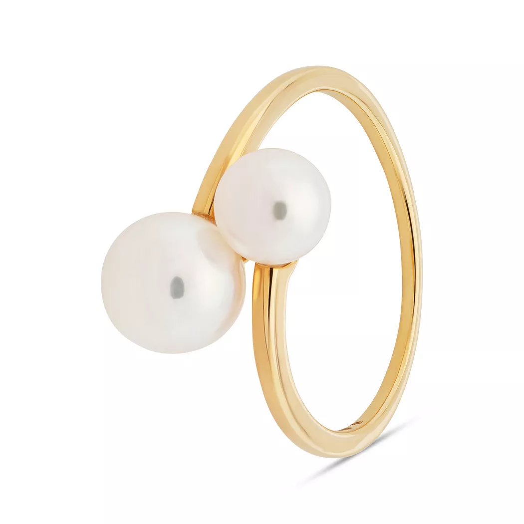 Puro® - Perlen-Ring, 52, Gelbgold