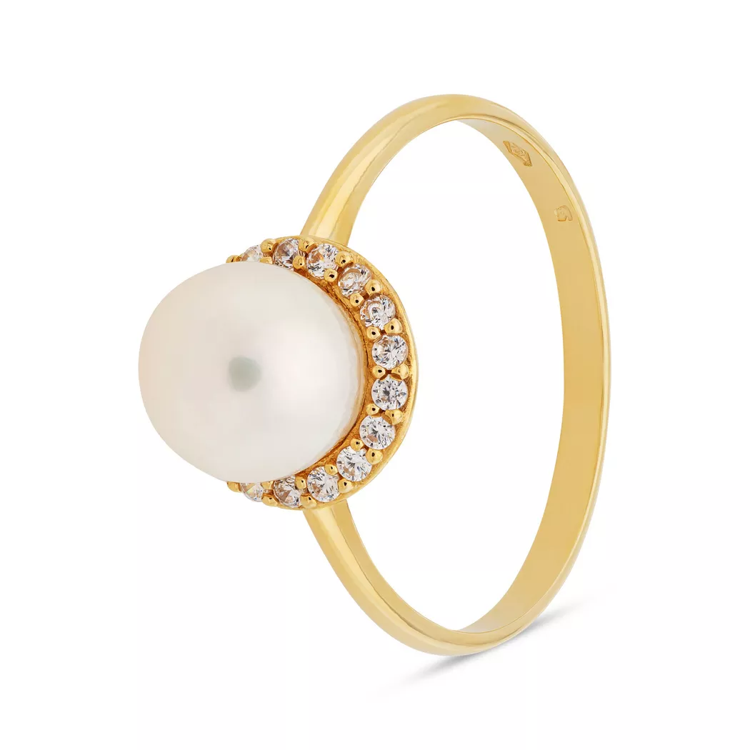 Puro® - Ring mit Stein, 52, Gelbgold
