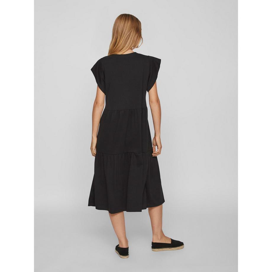 VILA Gestuftes Midikleid mit Rüschenärmeln  