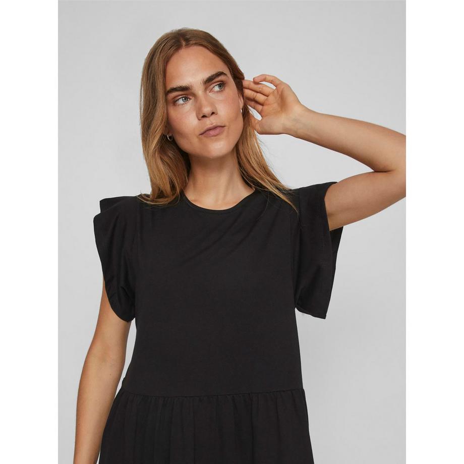 VILA Gestuftes Midikleid mit Rüschenärmeln  