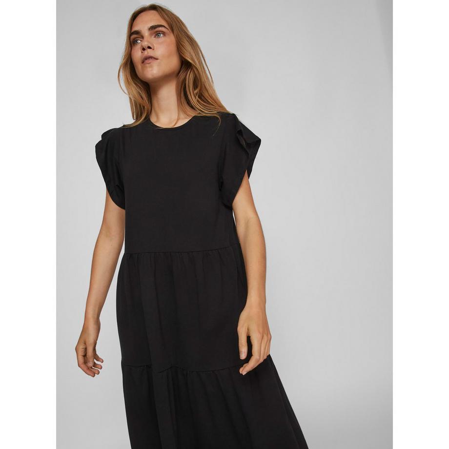 VILA Gestuftes Midikleid mit Rüschenärmeln  