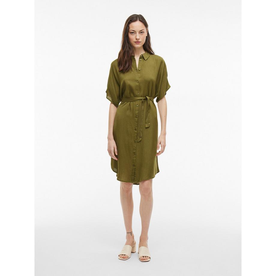 VILA Robe Chemise avec Ceinture  