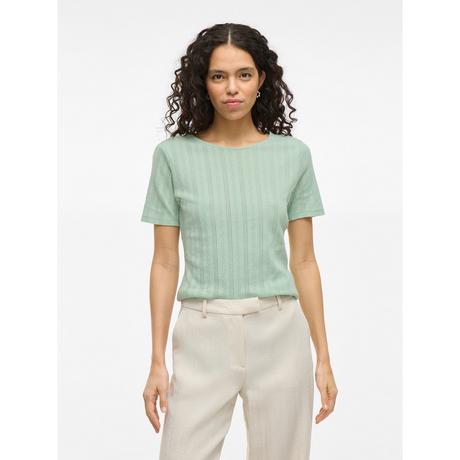 VILA T-shirt Pointelle Manches Courtes  
