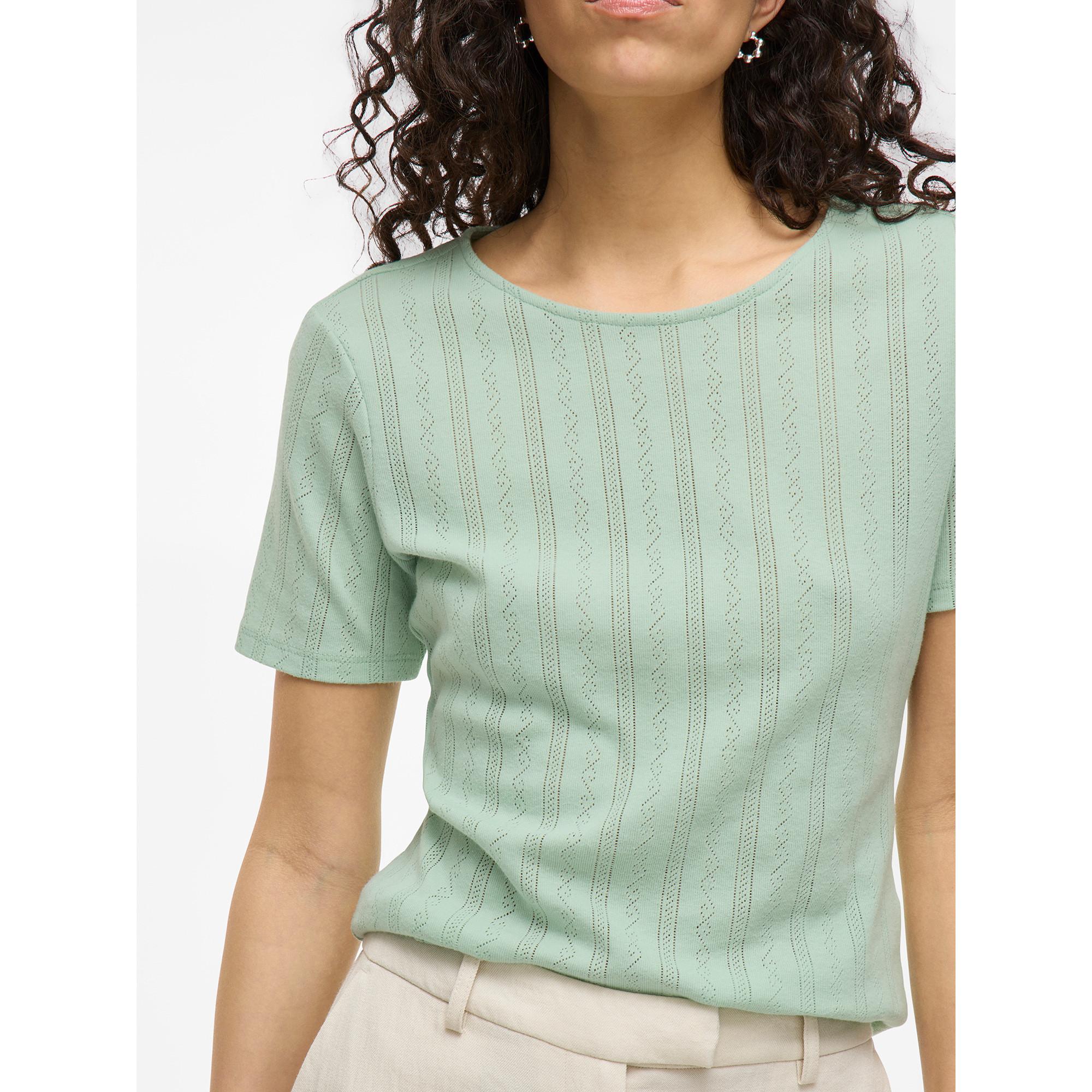 VILA T-shirt Pointelle Manches Courtes  