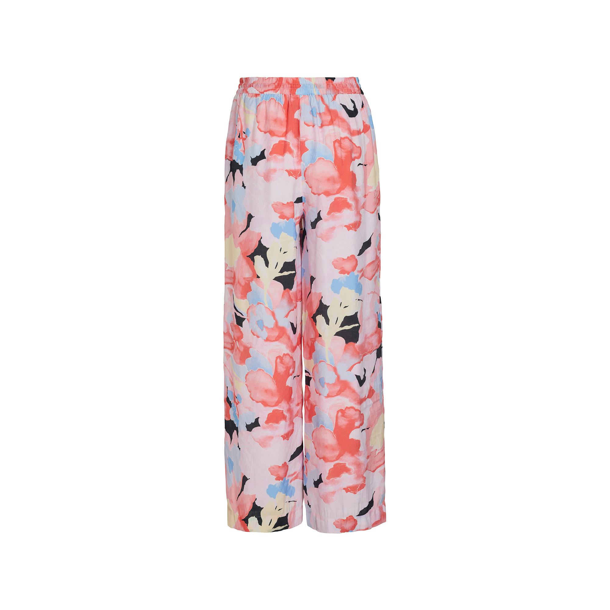 VILA Hose mit Blumenmuster weitem Bein  