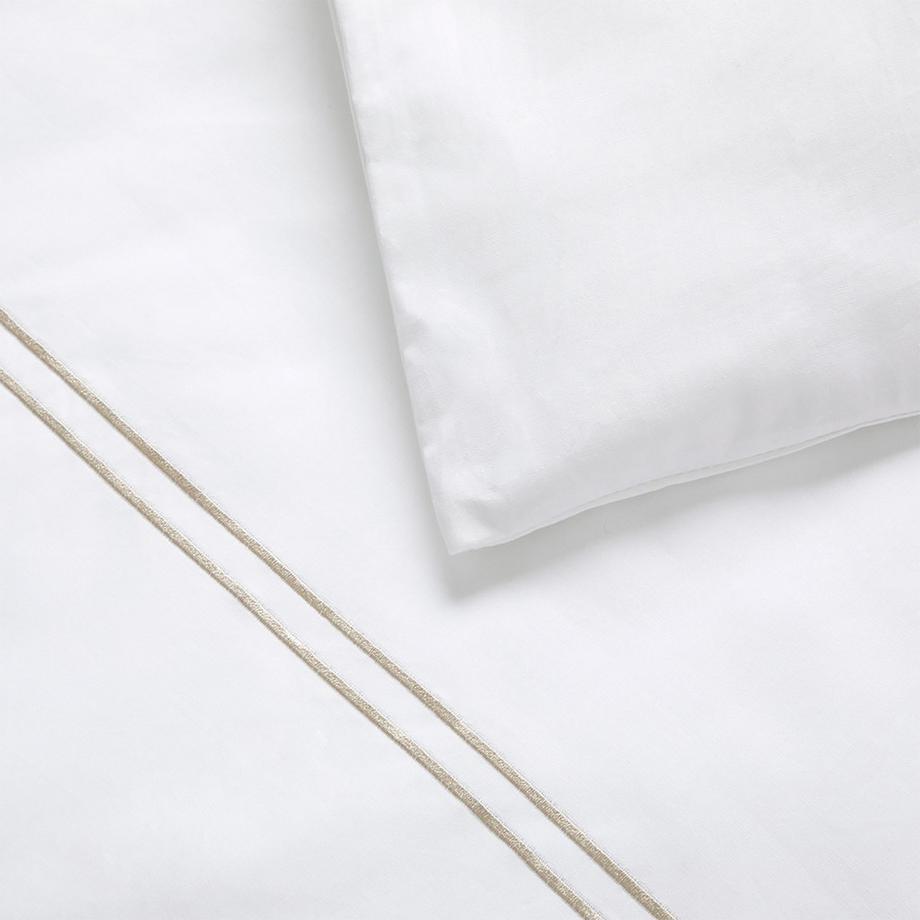 Yves Delorme Duo Housse de couette avec point de satin double  