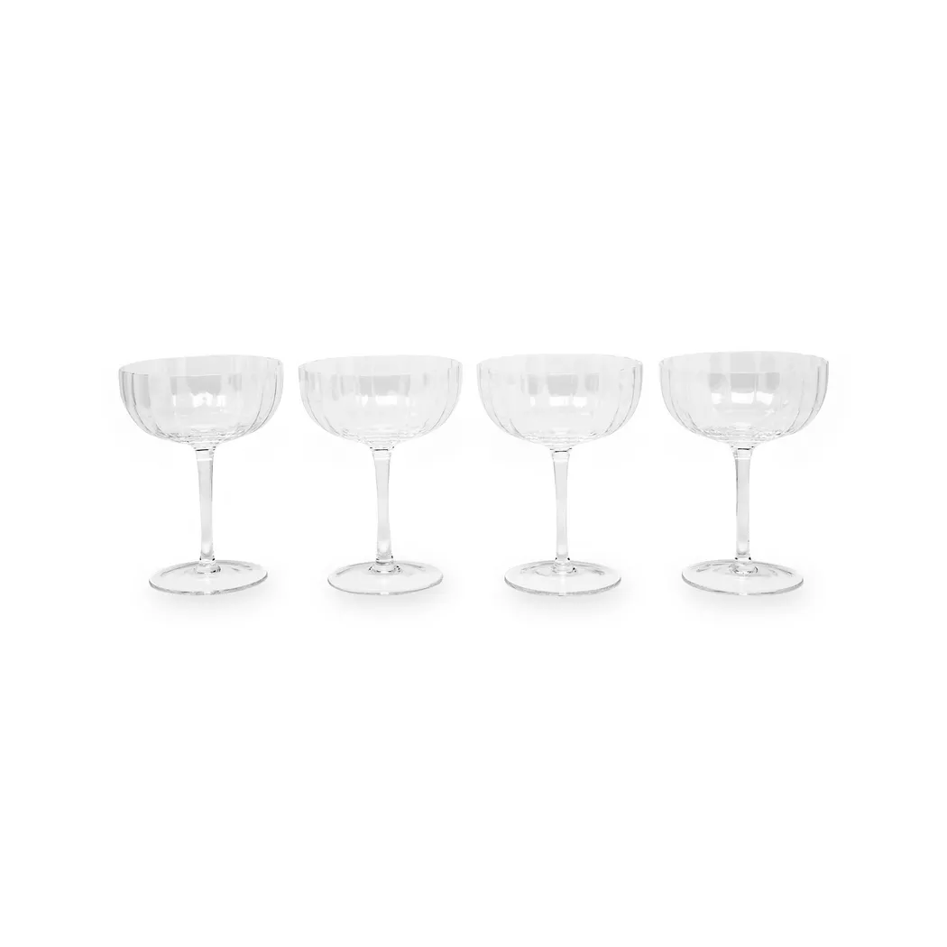 Manor - Champagnerglas, 4 Stück, 290 ml, Transparent