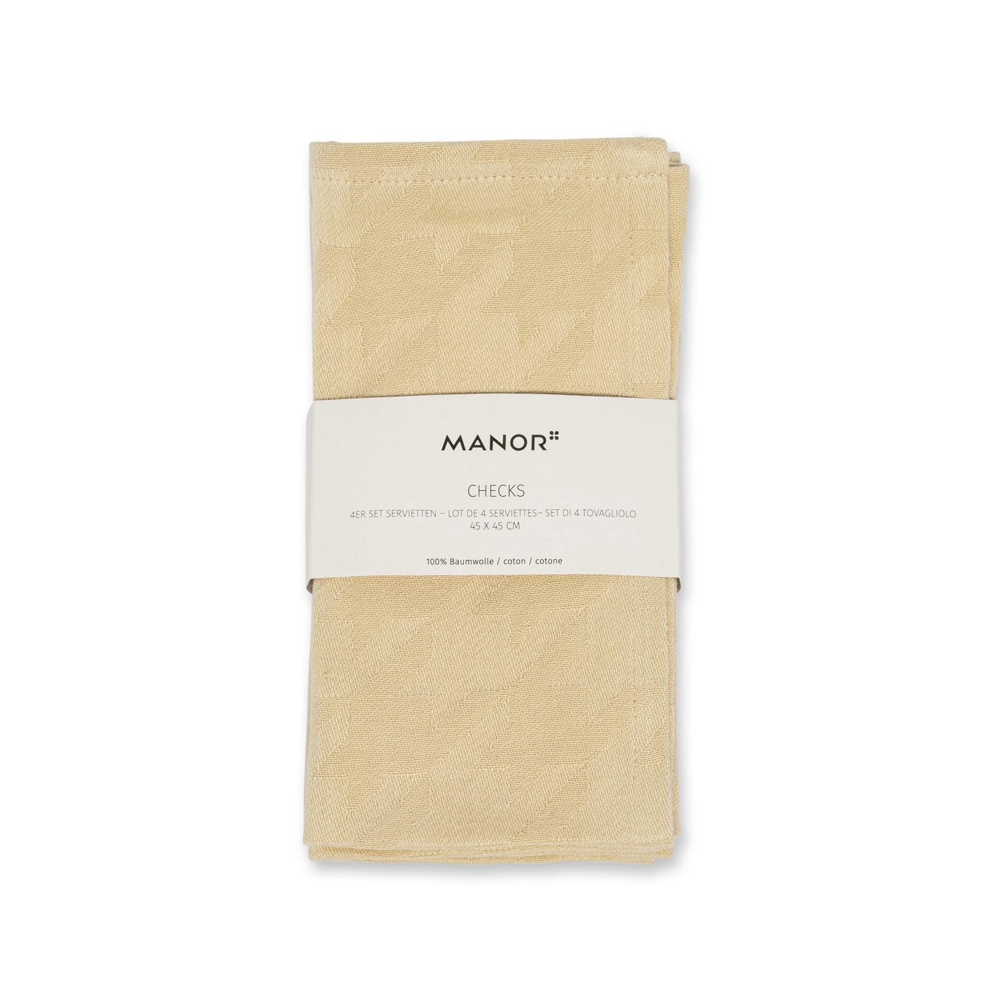 Manor Serviette de table, 4 pièces Checks 