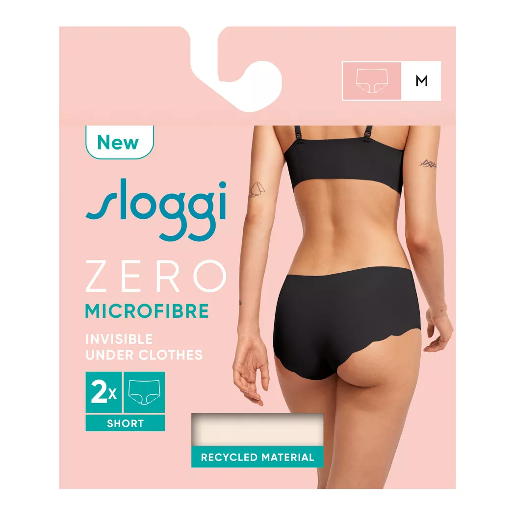 Panty SLOGGI "Panty Zero Microfiber Shorts 2.0 2er Pack", Damen, Gr. XS, beige (creme), Obermaterial: 76% Polyamid PA. 24% Elasthan EL., Unterhosen Panty