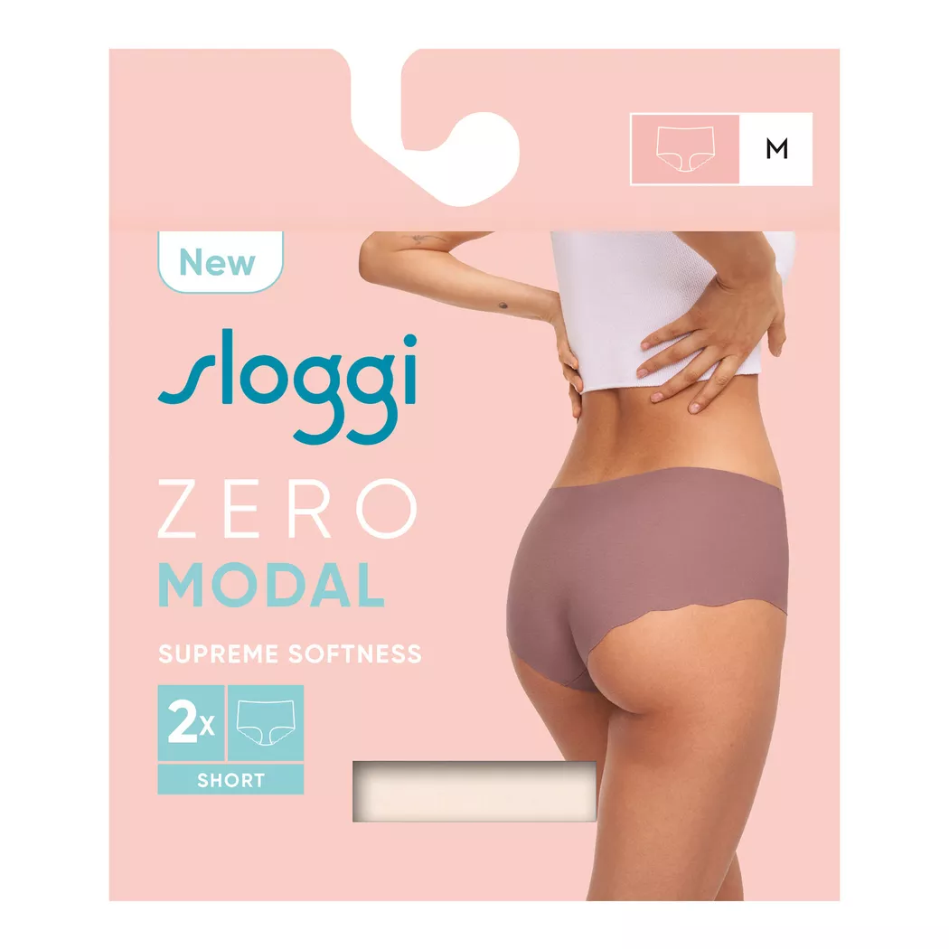 Panty SLOGGI "Panty Zero Microfiber Shorts 2.0 2er Pack", Damen, Gr. XS, beige (creme), Obermaterial: 76% Polyamid PA. 24% Elasthan EL., Unterhosen Panty 2