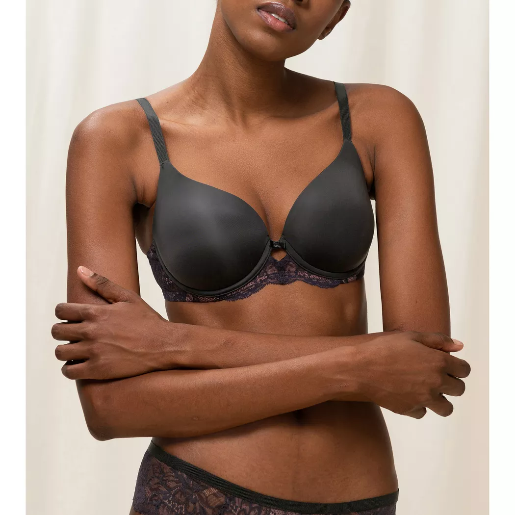 Bügel-BH TRIUMPH "Wild Azalea Florale WP", Damen, Gr. 85, Cup F, schwarz, Microtouch, Obermaterial: 56% Polyester, 28% Polyamid, 16% Elasthan, BHs Bügel-BH, mit Stickerei 6