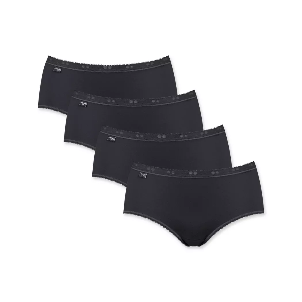 Midislip SLOGGI "Basic+", Damen, Gr. 42, schwarz, Single Jersey, Obermaterial: 95% Baumwolle, 5% Elasthan, leicht transparent, unifarben, körpernah, Unterhosen, perfekter Sitz, feminin, Baumwollmischung, Single Jersey, weich 2