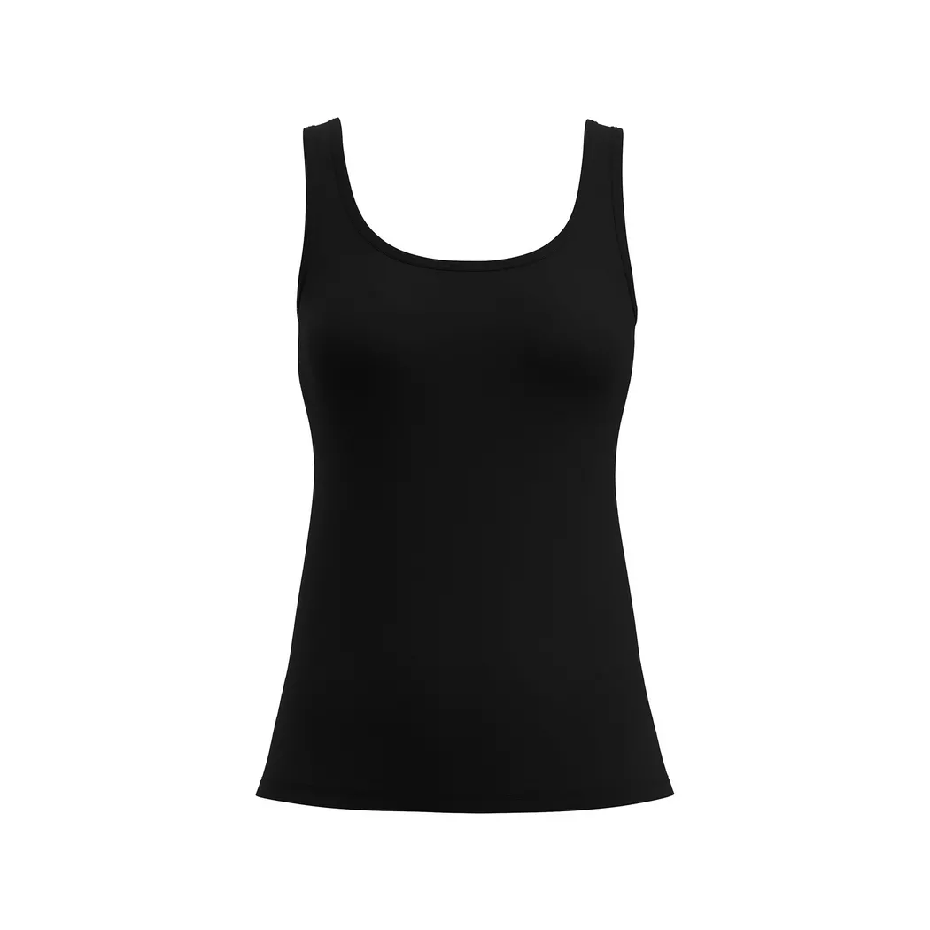 Unterhemd CALIDA "Natural Comfort", Damen, Gr. M (44/46), N-Gr, schwarz, Single Jersey, Obermaterial: 92% Baumwolle, 8% Elasthan, unifarben, normal, Rundhals, Unterhemden Unterhemd, mit Rundhals und reduzierter Pillingbildung 2