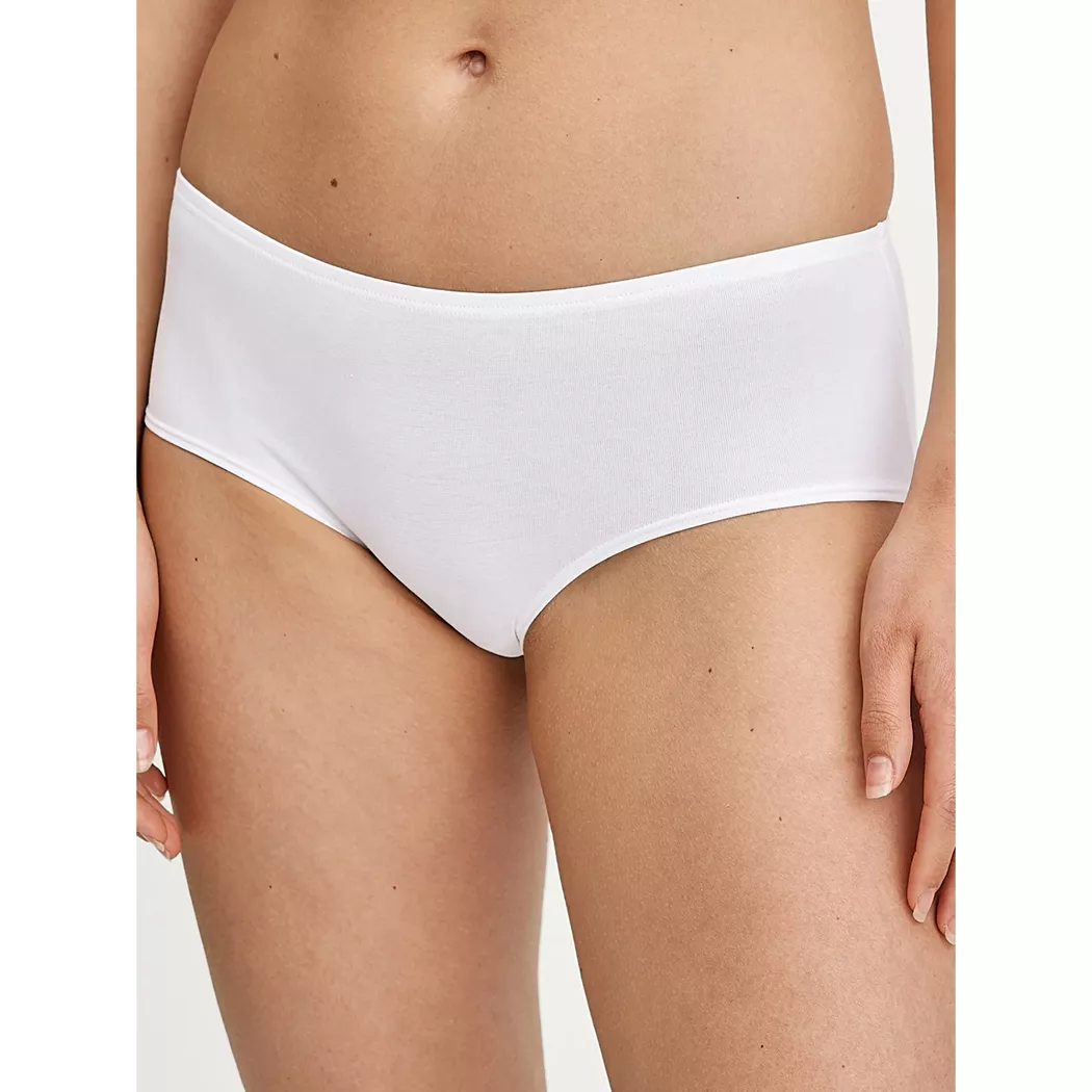 Slip CALIDA "Slip Panty Essential Cotton Low Cut 1er Pack", Damen, Gr. 44-46, weiß, Obermaterial: 95% Baumwolle CO. 5% Elasthan EL., Unterhosen Slip 3
