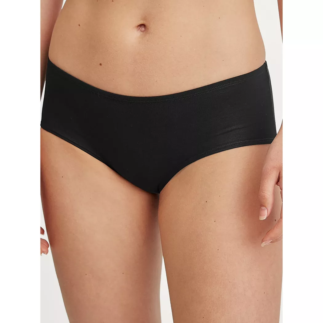 Slip CALIDA "Slip Panty Essential Cotton Low Cut 1er Pack", Damen, Gr. 44-46, schwarz, Obermaterial: 95% Baumwolle CO. 5% Elasthan EL., Unterhosen Slip 2