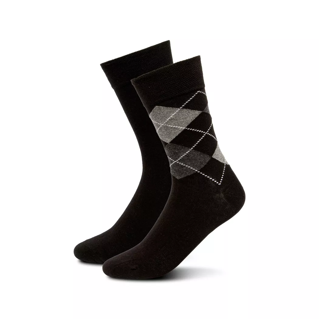 Manor Man - Duopack, wadenlange Socken, für Herren, Schwarz, Größe 39-42