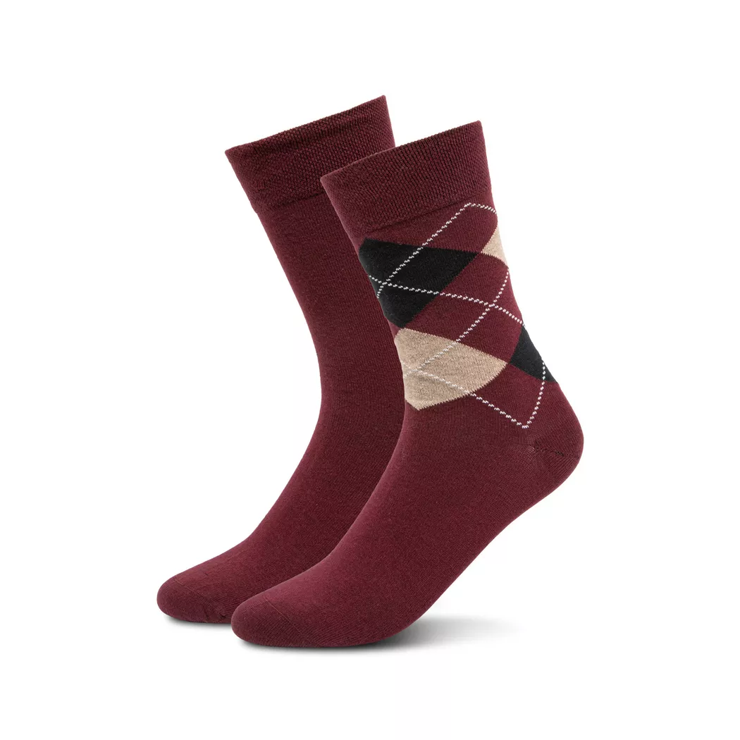 Manor Man - Duopack, wadenlange Socken, für Herren, Bordeaux, Größe 43-46