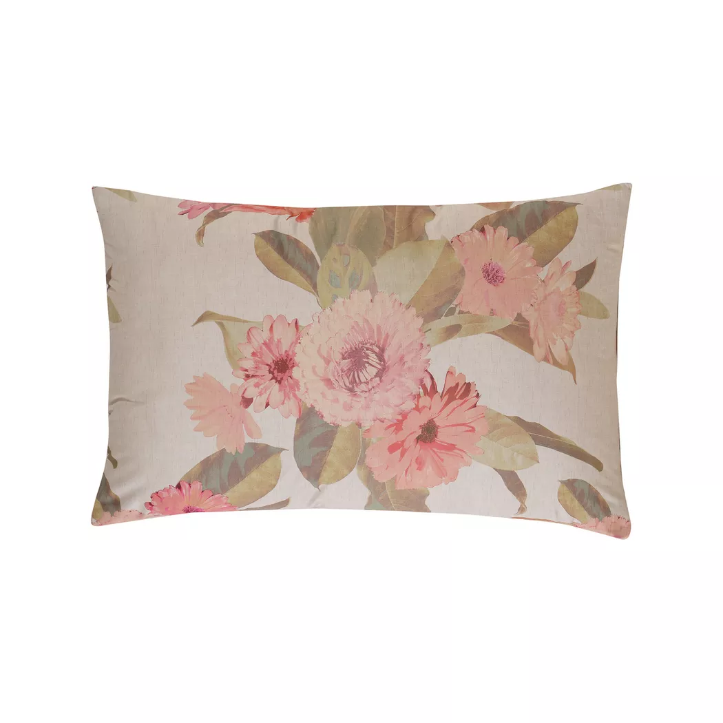 Kas - Kissenbezug, Fleur Blumenmuster Kissenbezug, 65 x 100 cm, Rosa