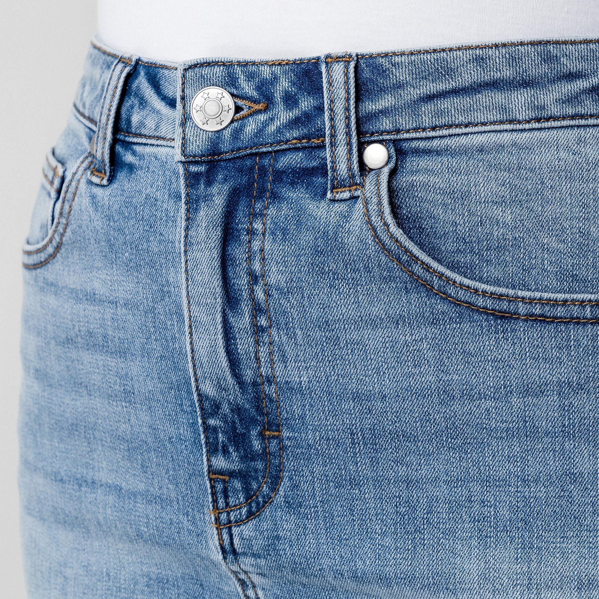 Manor Woman Mini-jupe en jean avec ourlet effiloché  