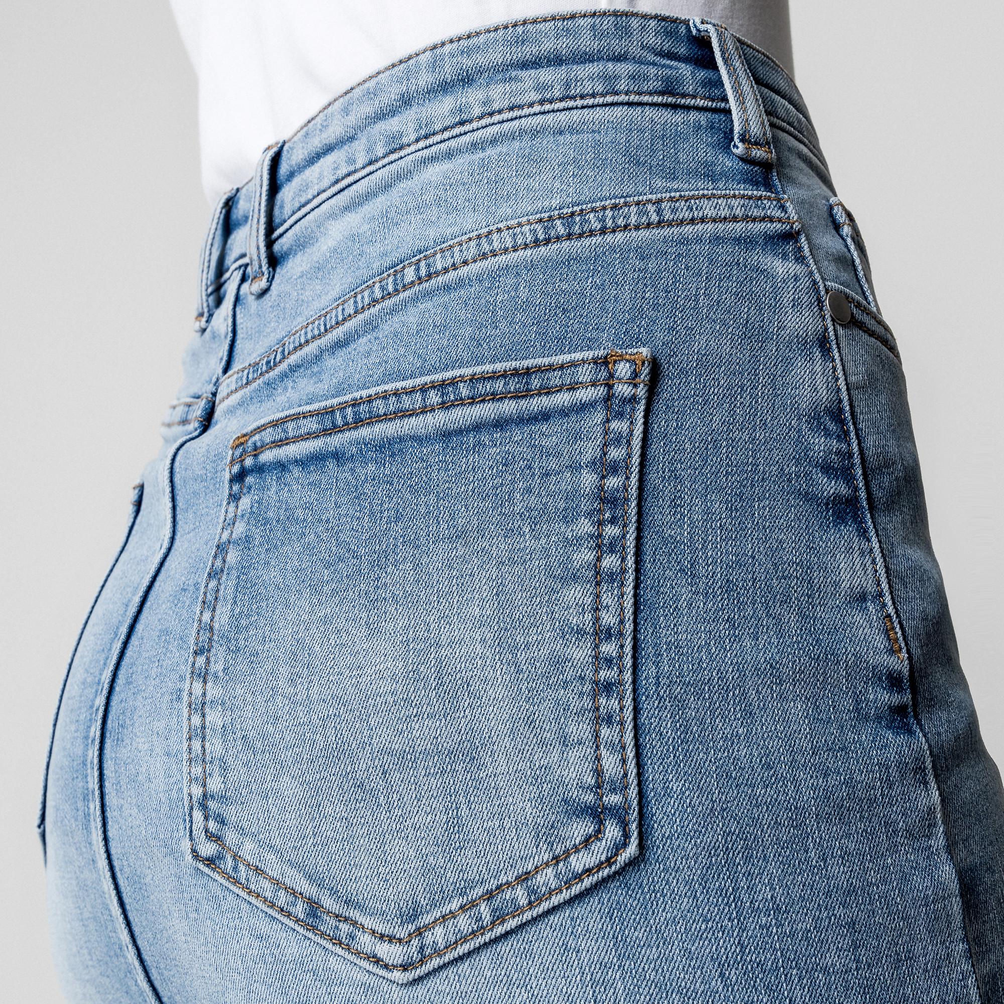 Manor Woman Mini-jupe en jean avec ourlet effiloché  