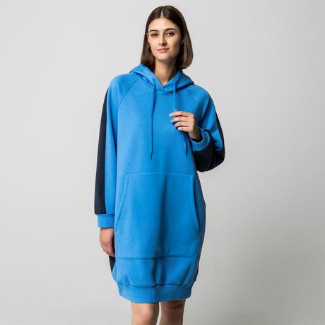 Manor Woman Abito Midi Hoodie Bicolore  
