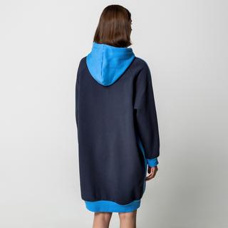 Manor Woman Abito Midi Hoodie Bicolore  
