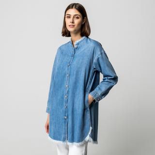 Manor Woman Denim Overshirt mit Stehkragen  