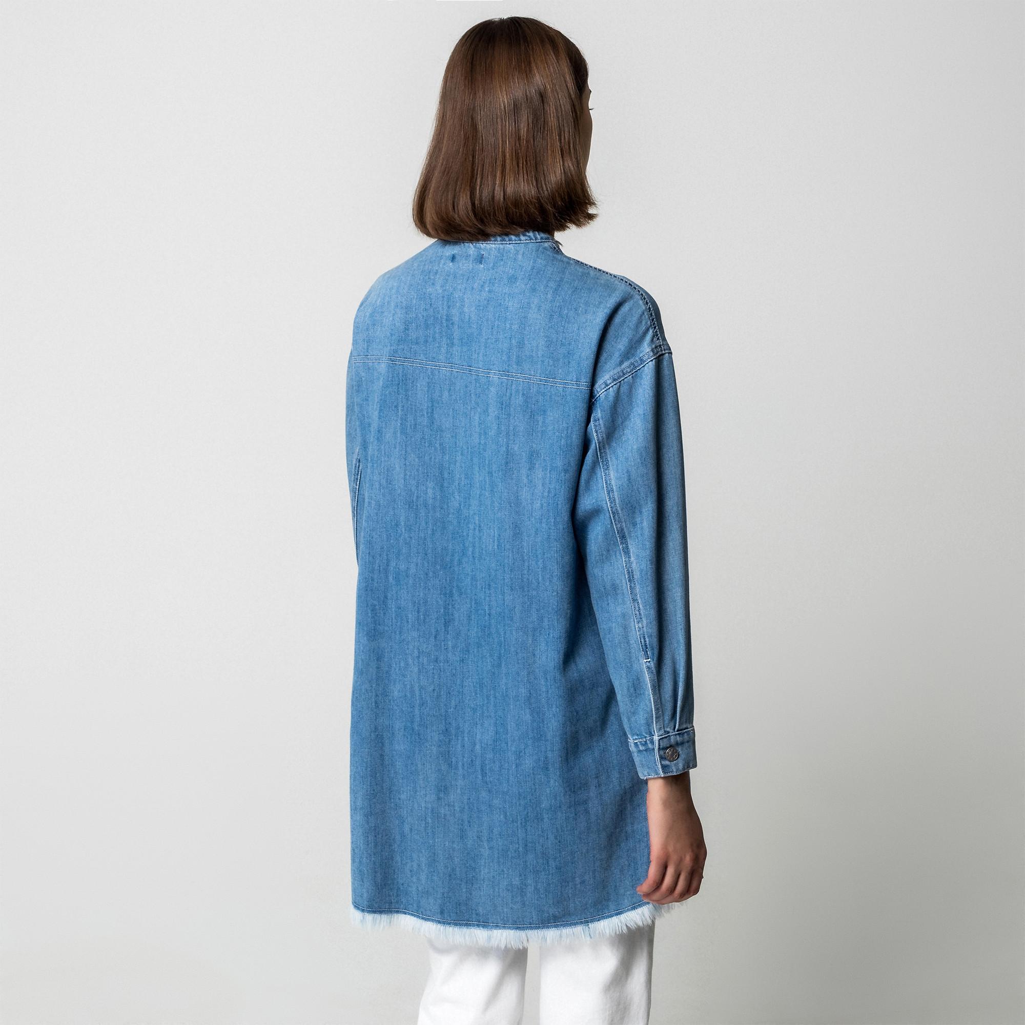 Manor Woman Denim Overshirt mit Stehkragen  