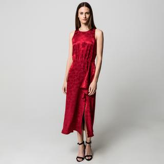 Manor Woman Abito Midi Raso Jacquard Slim Fit  