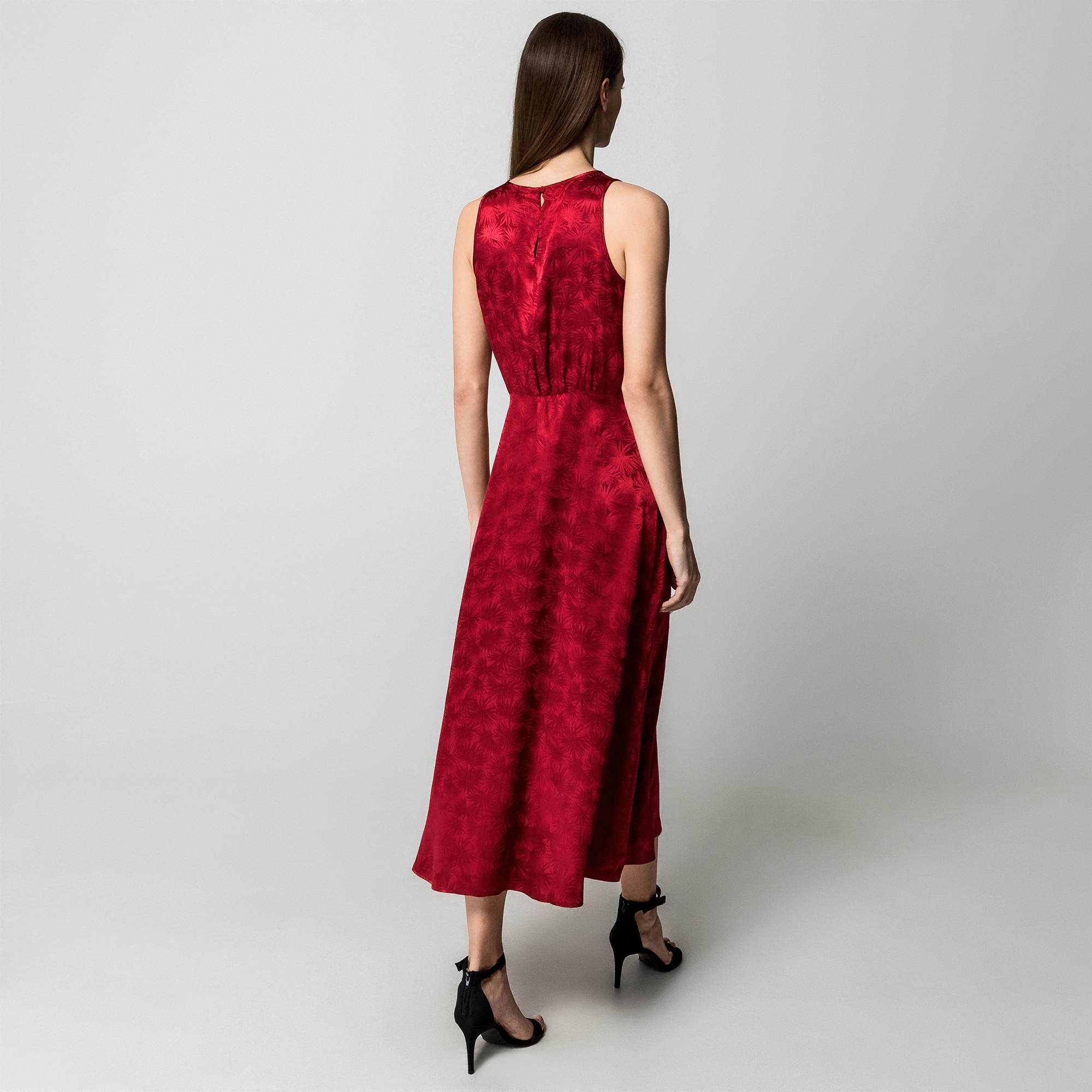 Manor Woman Abito Midi Raso Jacquard Slim Fit  