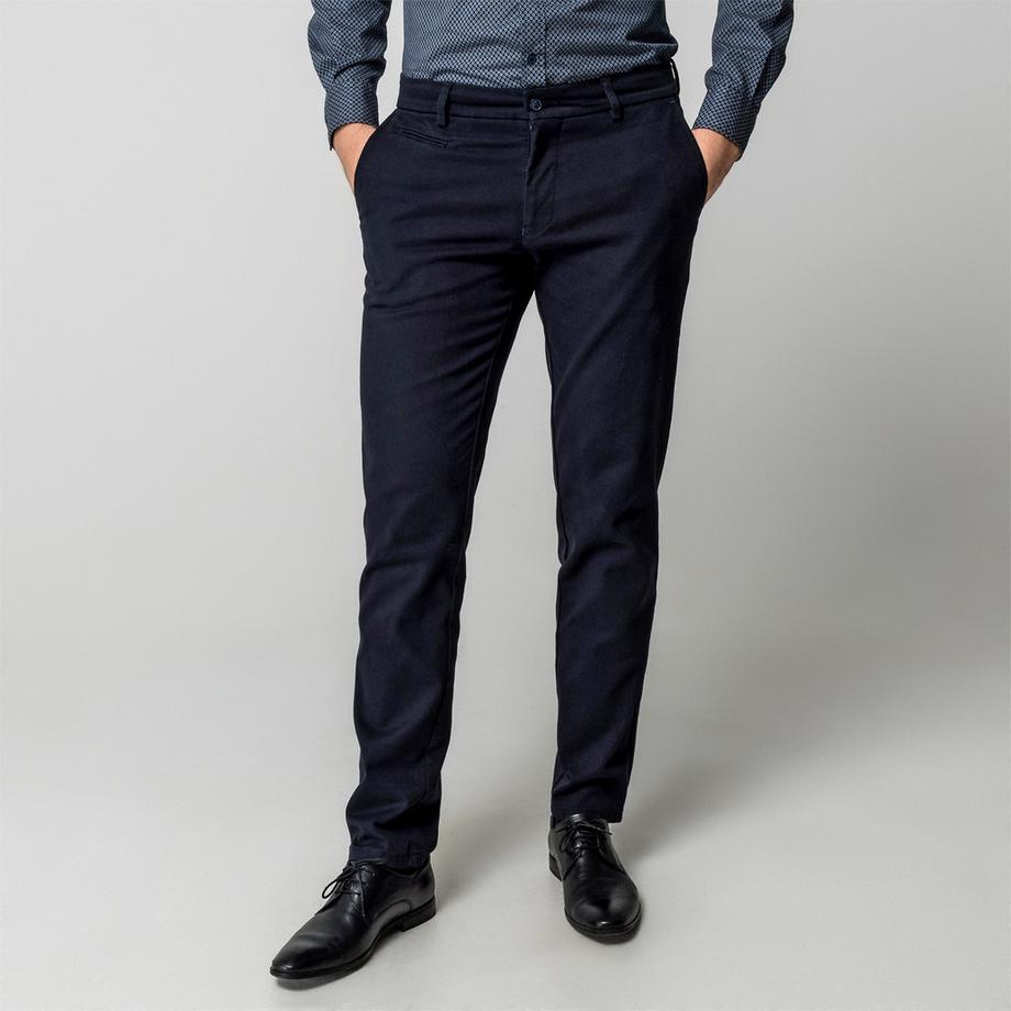 Manor Man Pantaloni in tessuto Slim Fit da uomo  