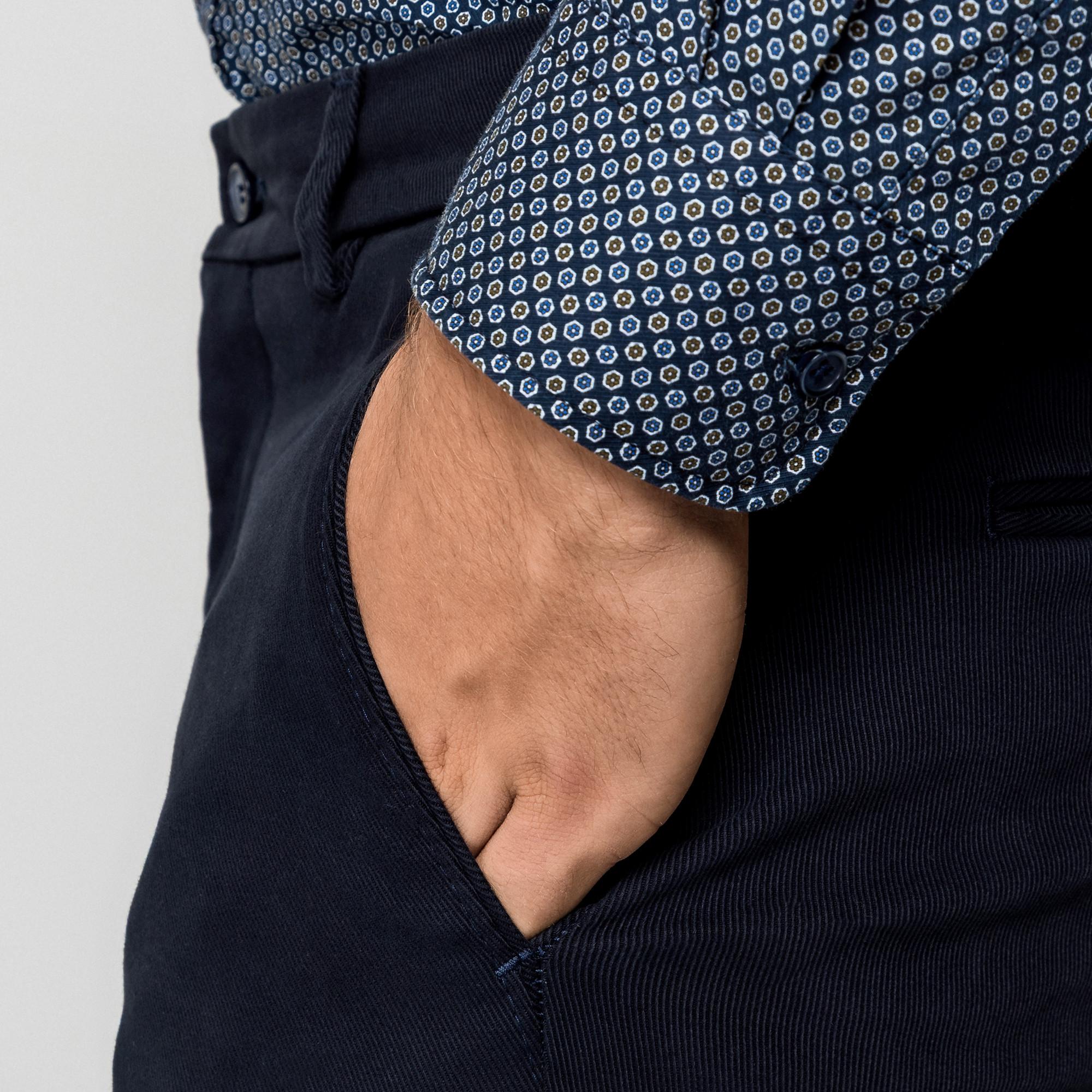 Manor Man Pantaloni in tessuto Slim Fit da uomo  