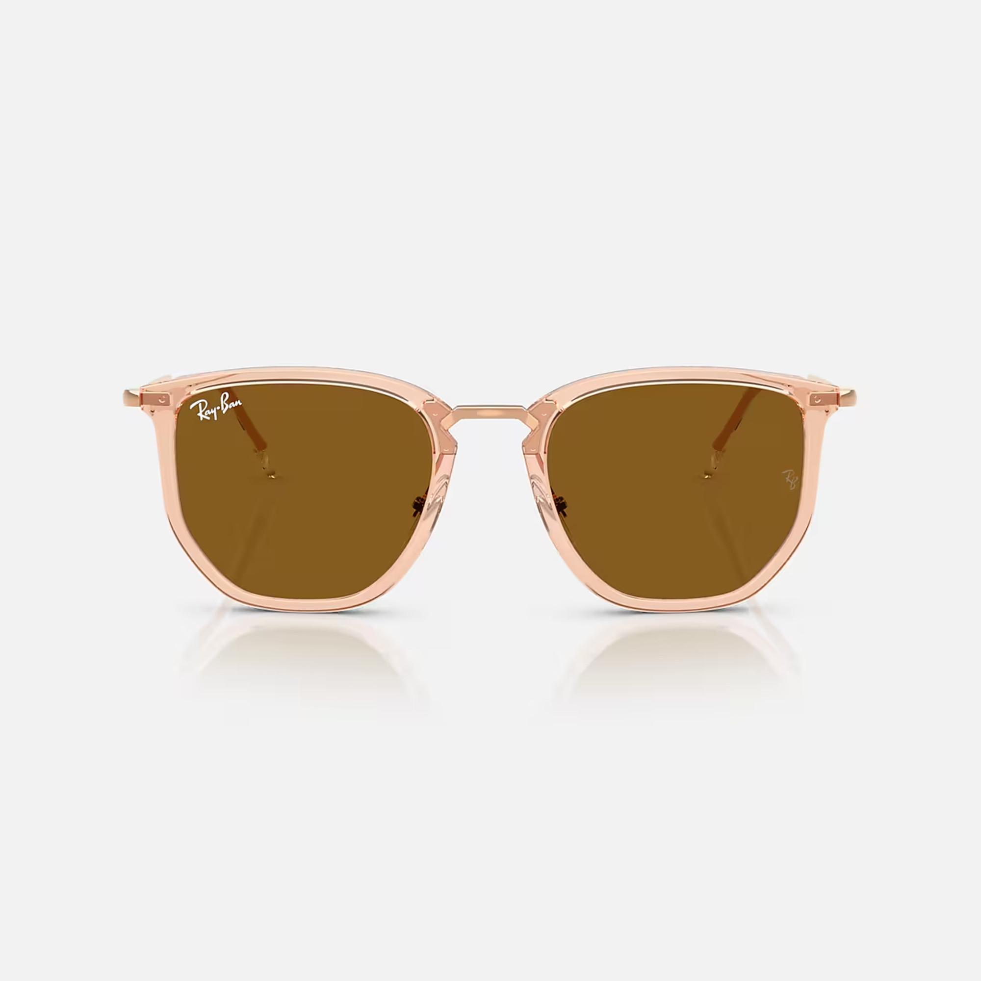 Ray Ban RB4451 Rechteckige Sonnenbrille Transparent Beige  