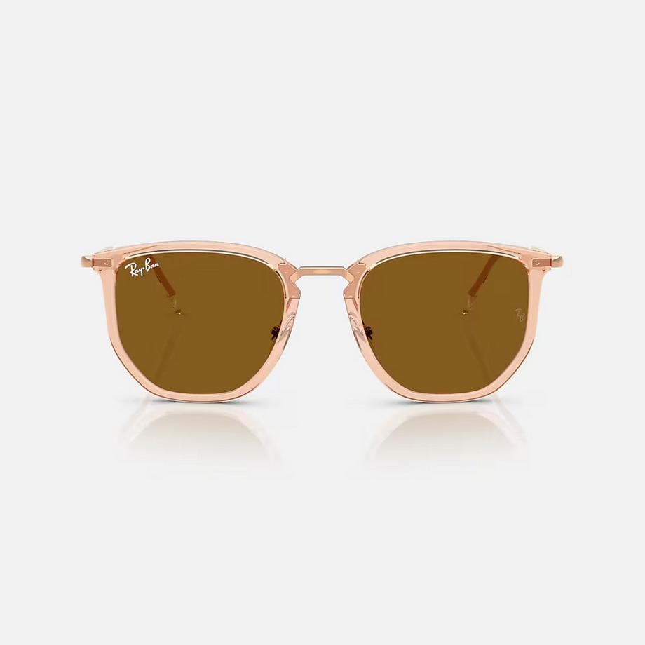 Ray Ban RB4451 Rechteckige Sonnenbrille Transparent Beige  