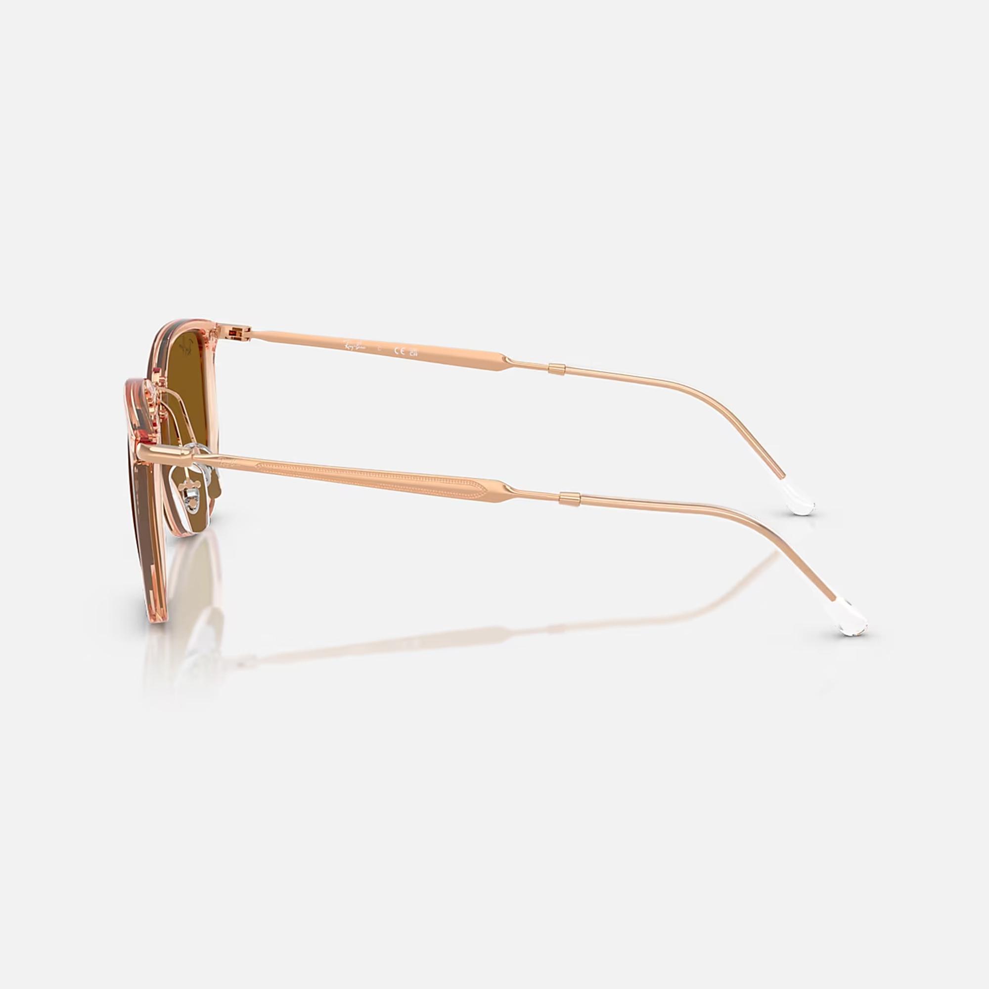 Ray Ban RB4451 Rechteckige Sonnenbrille Transparent Beige  