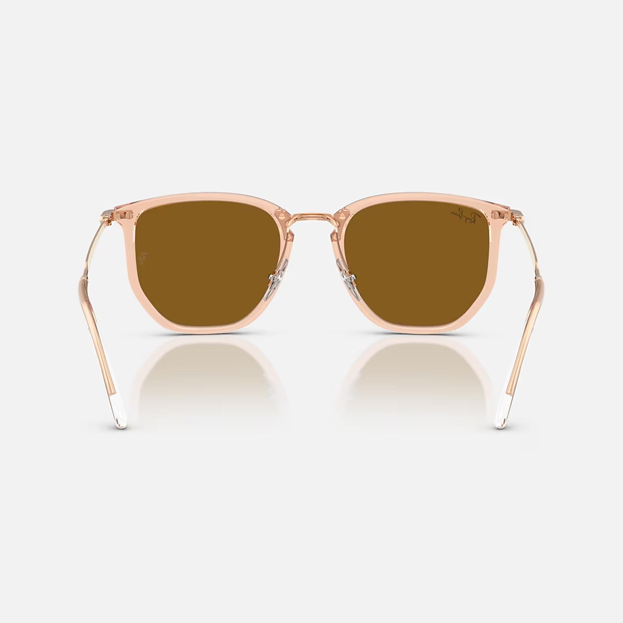 Ray Ban RB4451 Rechteckige Sonnenbrille Transparent Beige  