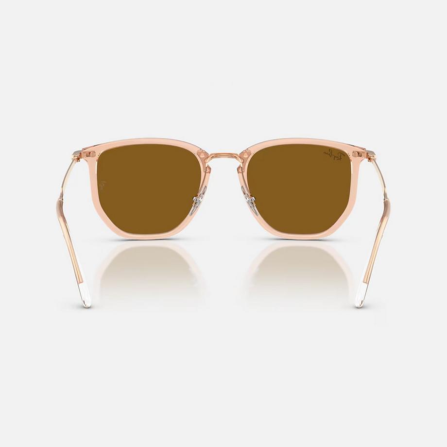 Ray Ban RB4451 Rechteckige Sonnenbrille Transparent Beige  