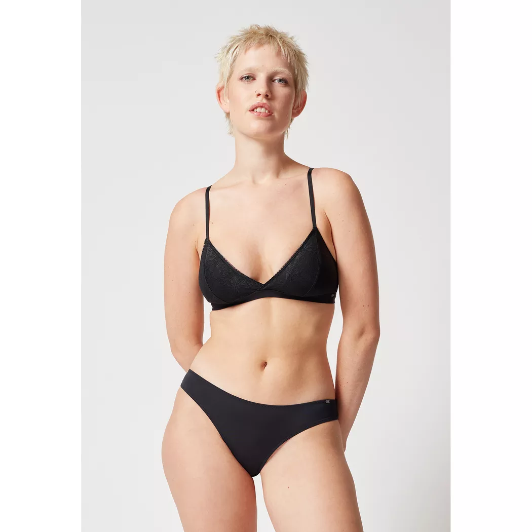 Skiny - Bügelloser Triangel BH mit herausnehmbaren Schalen, für Damen, Black, Größe 36/CD