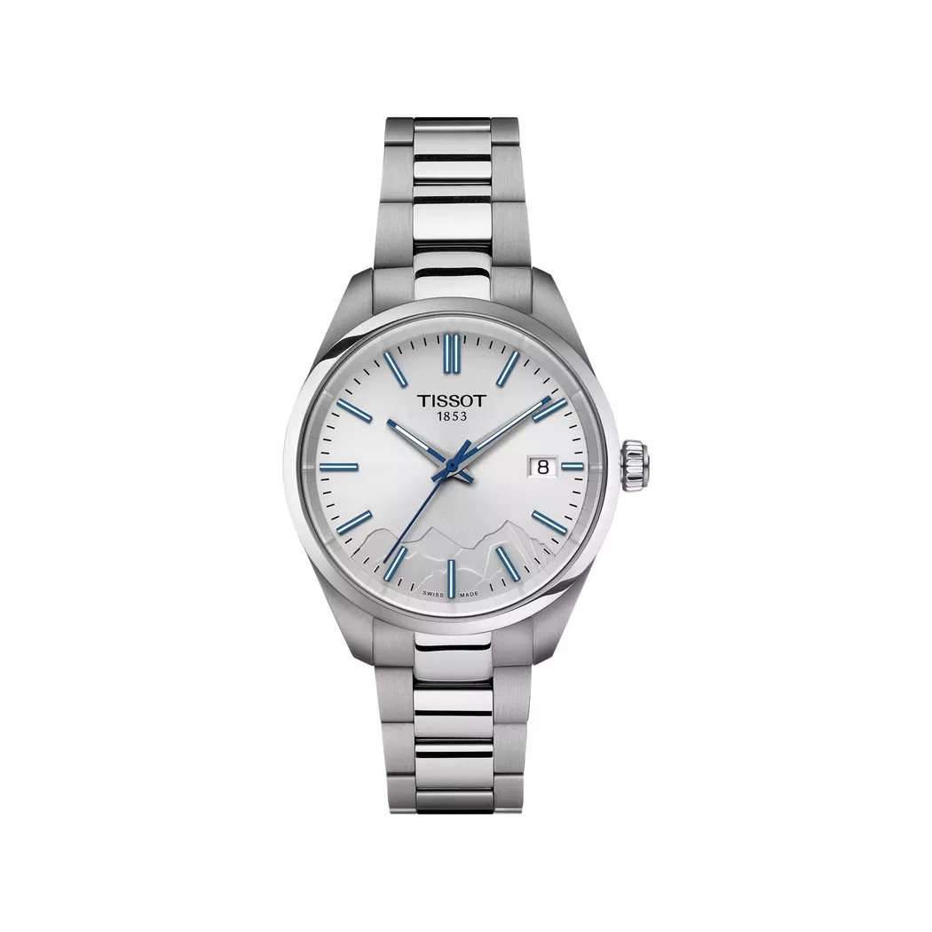 Tissot PR 100 Jungfraubahn Edition Blue Dial Stainless Steel Women's Watch T150.210.11.041.01 silver  female
