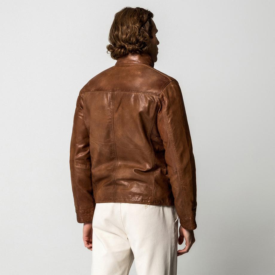 Manor Man Veste en cuir Regular Fit  