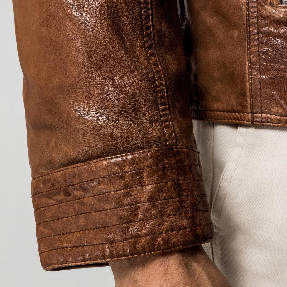 Manor Man Veste en cuir Regular Fit  