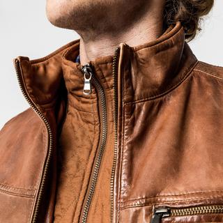 Manor Man Lederjacke Regular Fit  