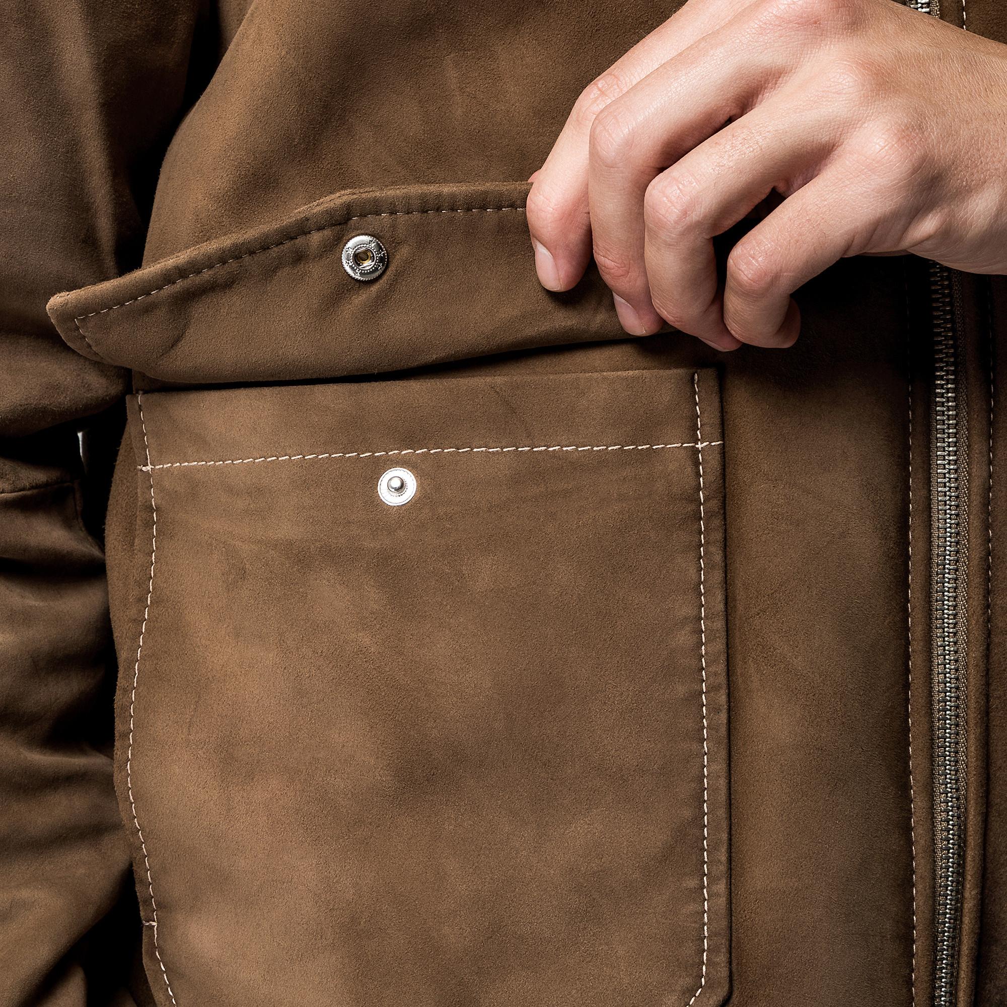 Manor Man Lederjacke mit Stehkragen  