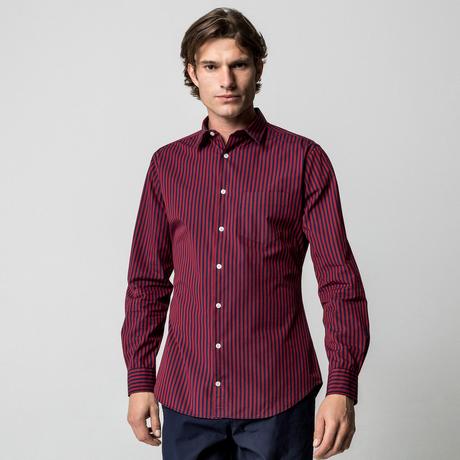 Manor Man Gestreiftes Langarmhemd Slim Fit  