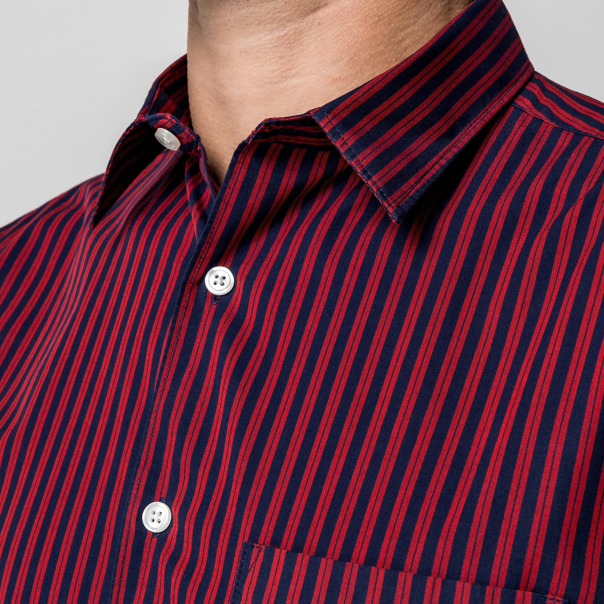 Manor Man Gestreiftes Langarmhemd Slim Fit  