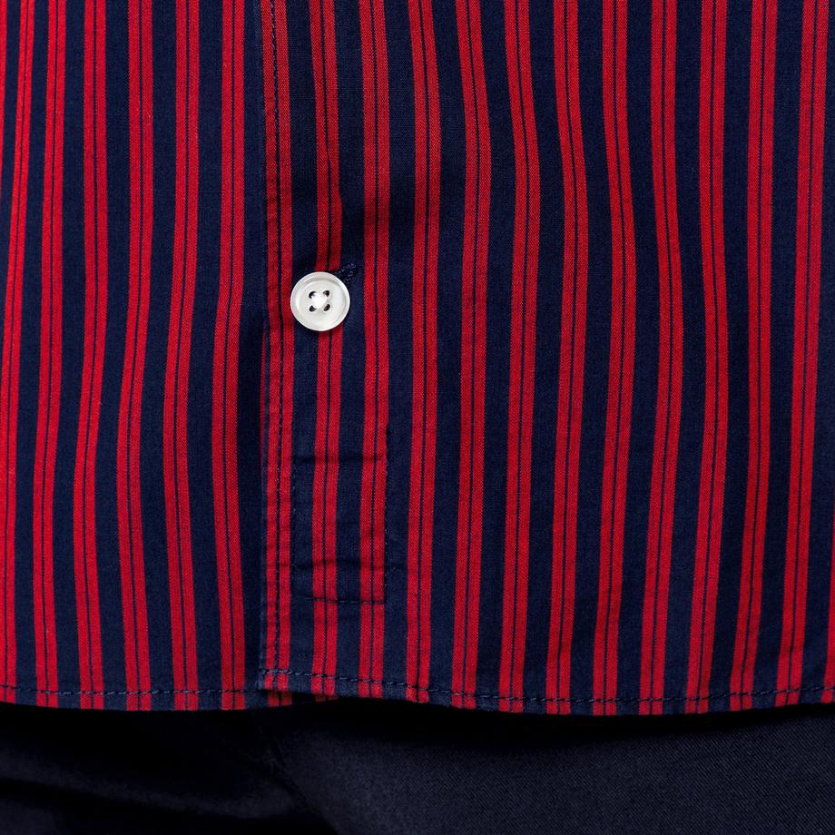 Manor Man Gestreiftes Langarmhemd Slim Fit  